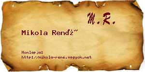 Mikola René névjegykártya